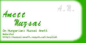 anett muzsai business card